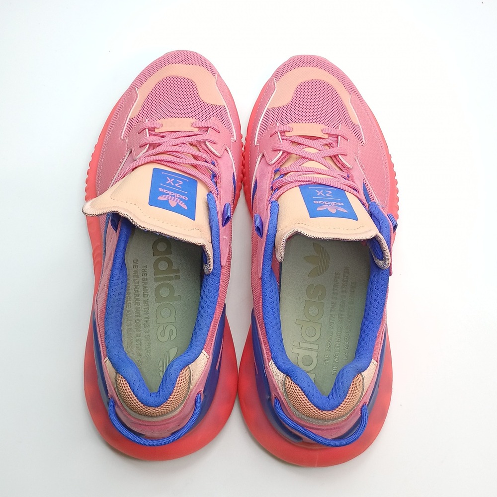 Adidas ZX 2K Boost 2.0 Womens Pink Blue Running Shoes GZ7876 Size 11 - Picture 7 of 9